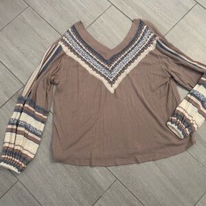 Free People Copenhagen size large. Beige/blue